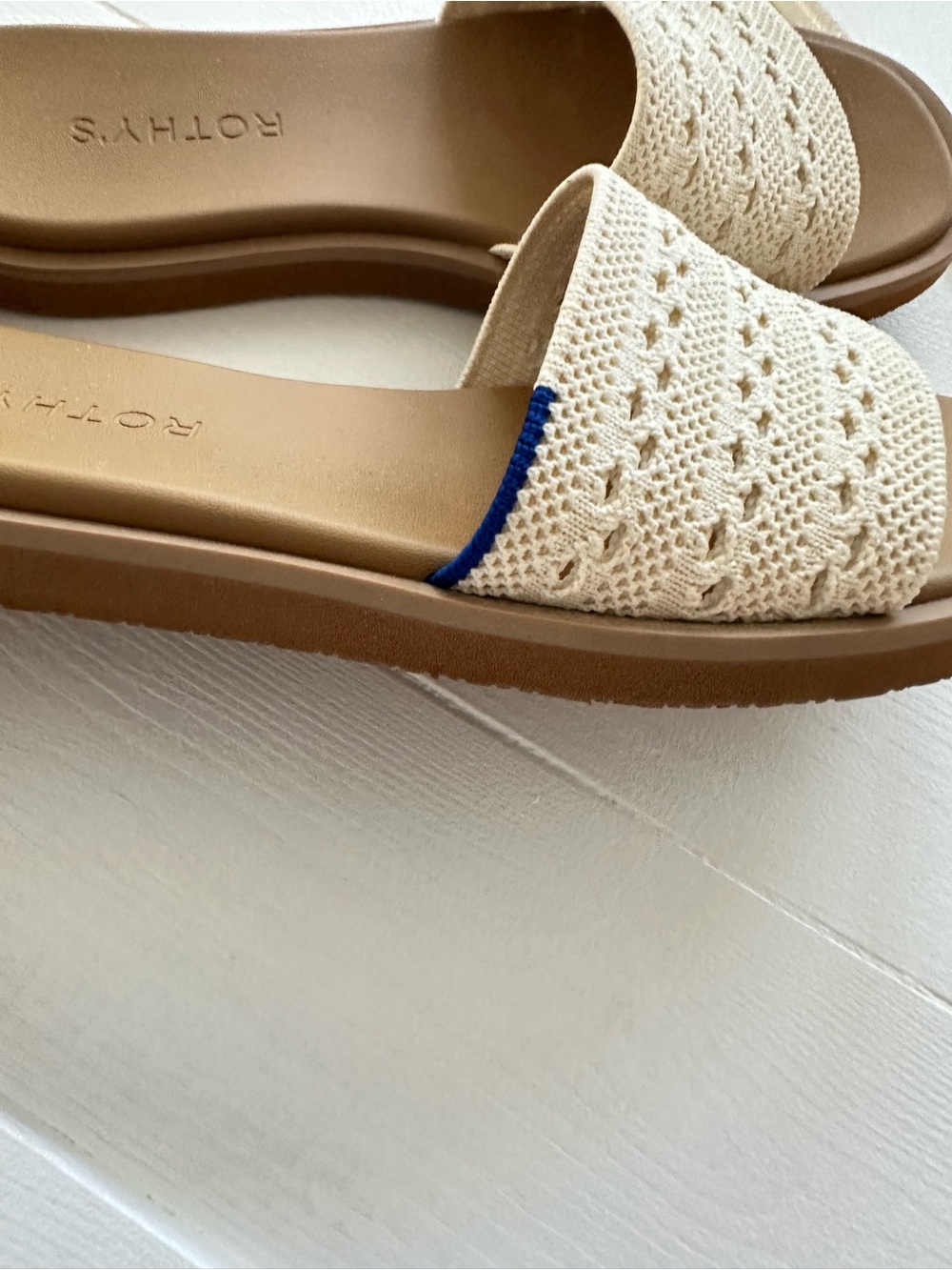 Rothy’s The Slide Sandal Sandy Crochet size 6.5 - Picture 6 of 8